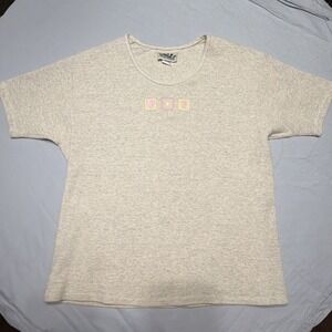 Northern Reflections Vintage Waffle T Shirt Women's Large Cottagecore Grandma